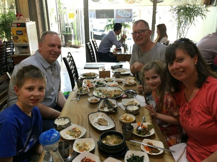Jamie and Robyn and their two children, a family I got to know at Ft. Leonard Wood who recently arrived at USAG Yongsan. We ate at a little restaurant down a few side streets near the festival.
